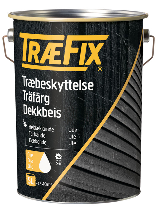 Træfix dekkbeis oljebasert hvit 5 liter